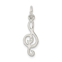 Sterling Silver Treble Clef Charm view 3