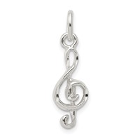 Sterling Silver Treble Clef Charm view 1