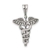 Sterling Silver Caduceus Charm view 1