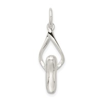 Sterling Silver Ballet Slipper Charm view 3
