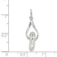 Sterling Silver Ballet Slipper Charm view 4
