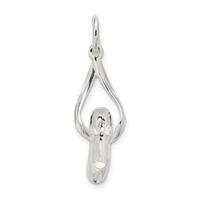 Sterling Silver Ballet Slipper Charm view 1