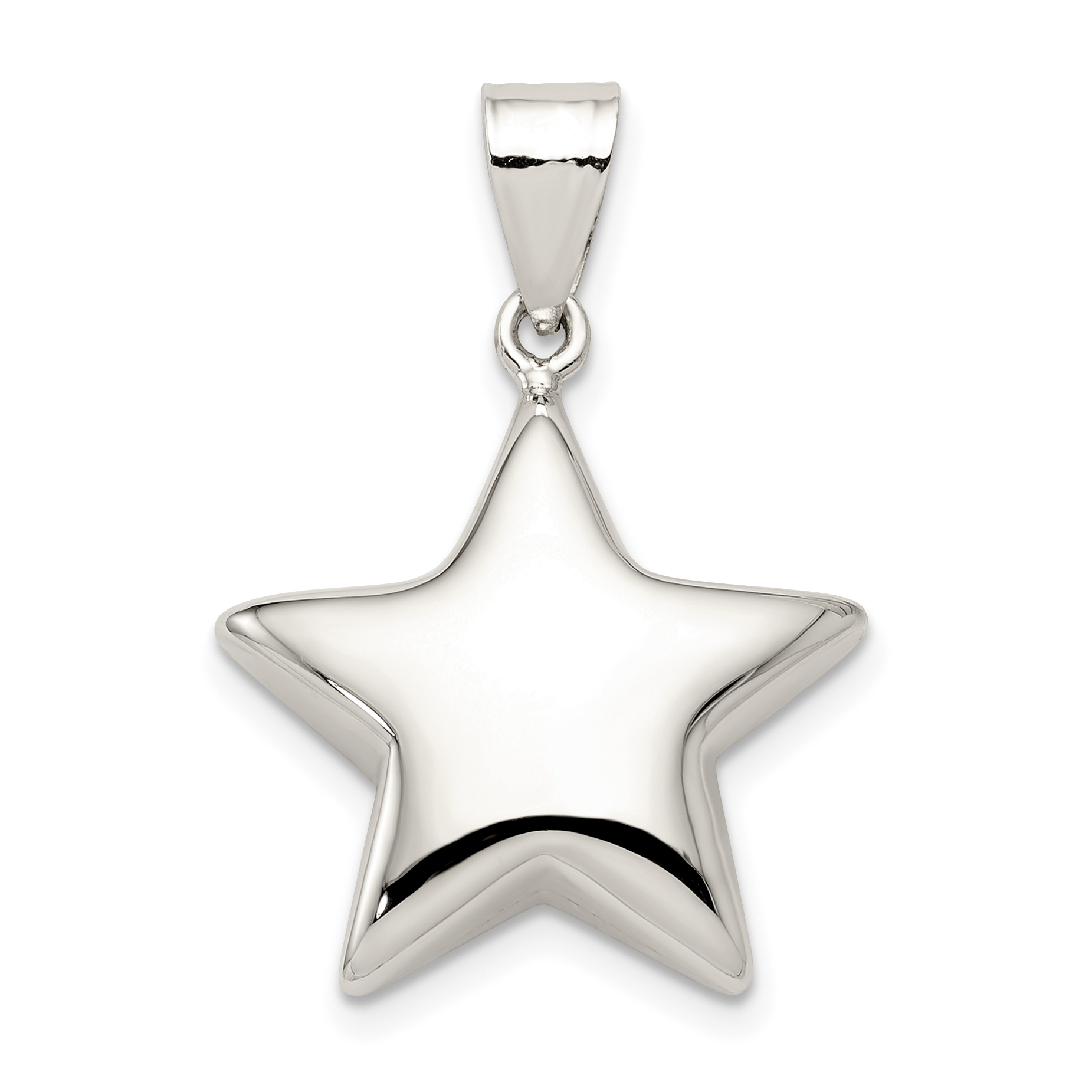 Sterling Silver Rhodium-plated Star Charm (QC1670)