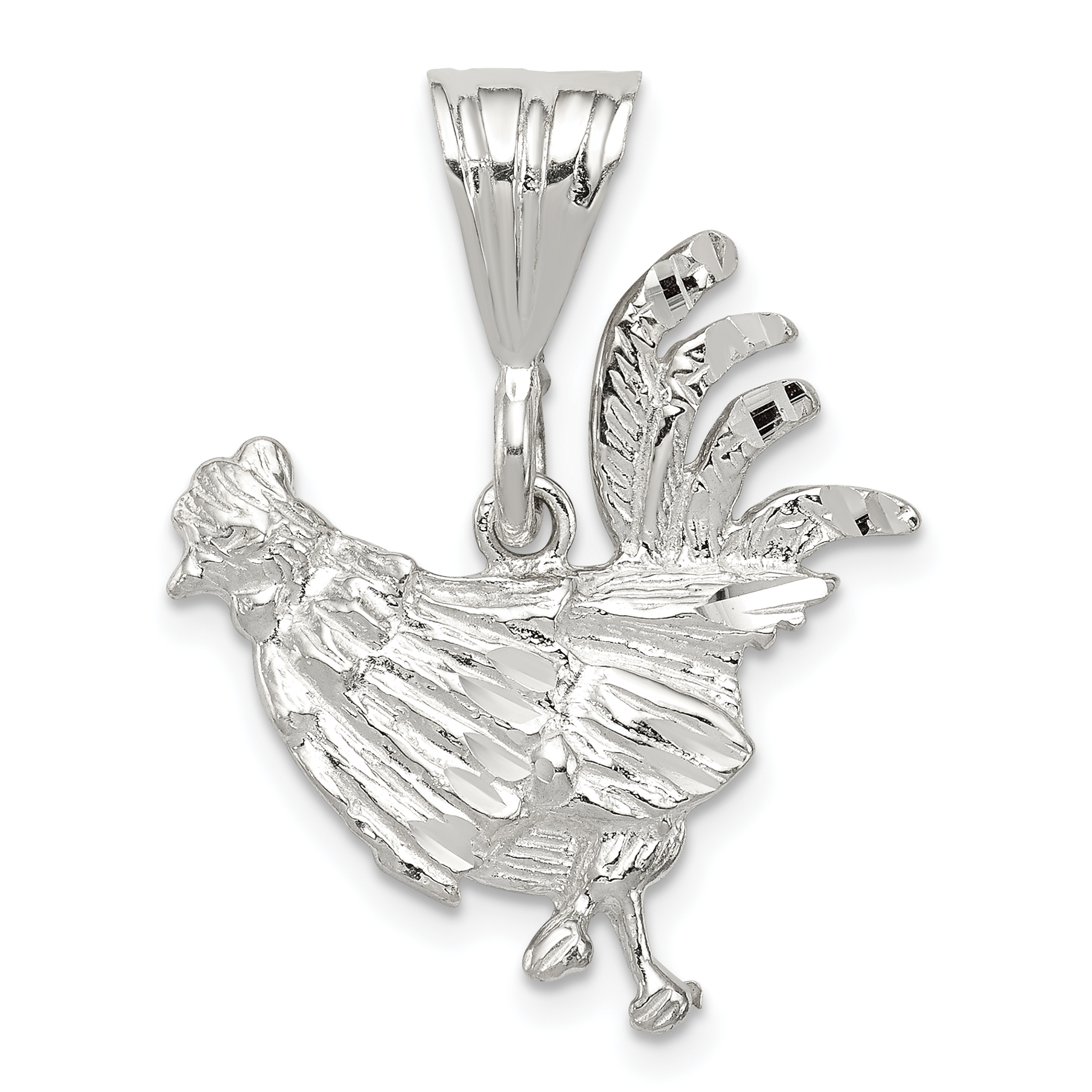 Sterling Silver Rooster Charm (QC1708)