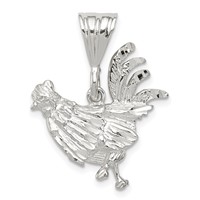 Sterling Silver Rooster Charm view 1