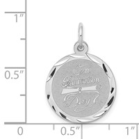 Sterling Silver Rhodium-plated on Graduation Day Disc Charm view 4
