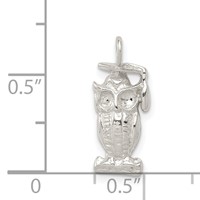 Sterling Silver Graduation Owl Charm view 4
