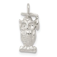 Sterling Silver Graduation Owl Charm view 1