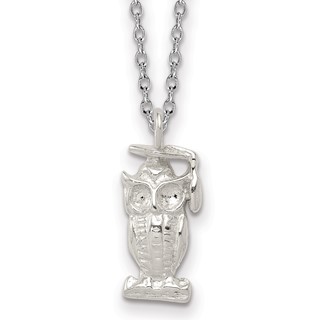Sterling Silver Graduation Owl Necklace
