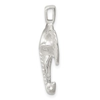 Sterling Silver Satin Elephant Head Charm view 2
