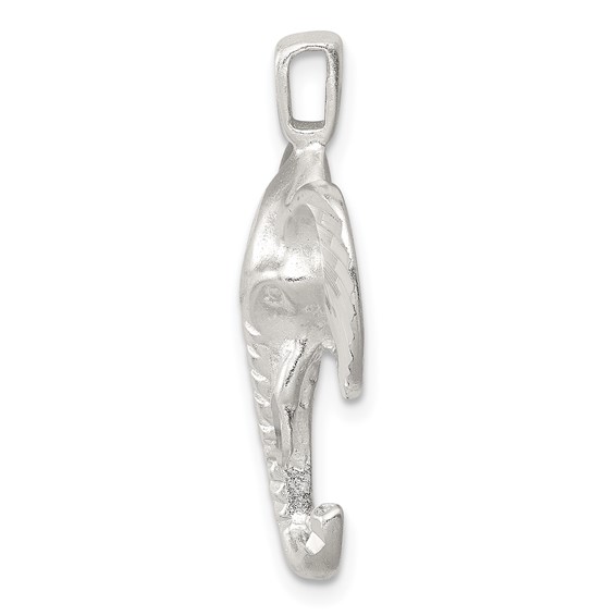 Sterling Silver Satin Elephant Head Charm