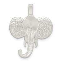 Sterling Silver Satin Elephant Head Charm view 3