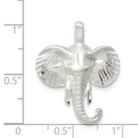 Sterling Silver Satin Elephant Head Charm view 4