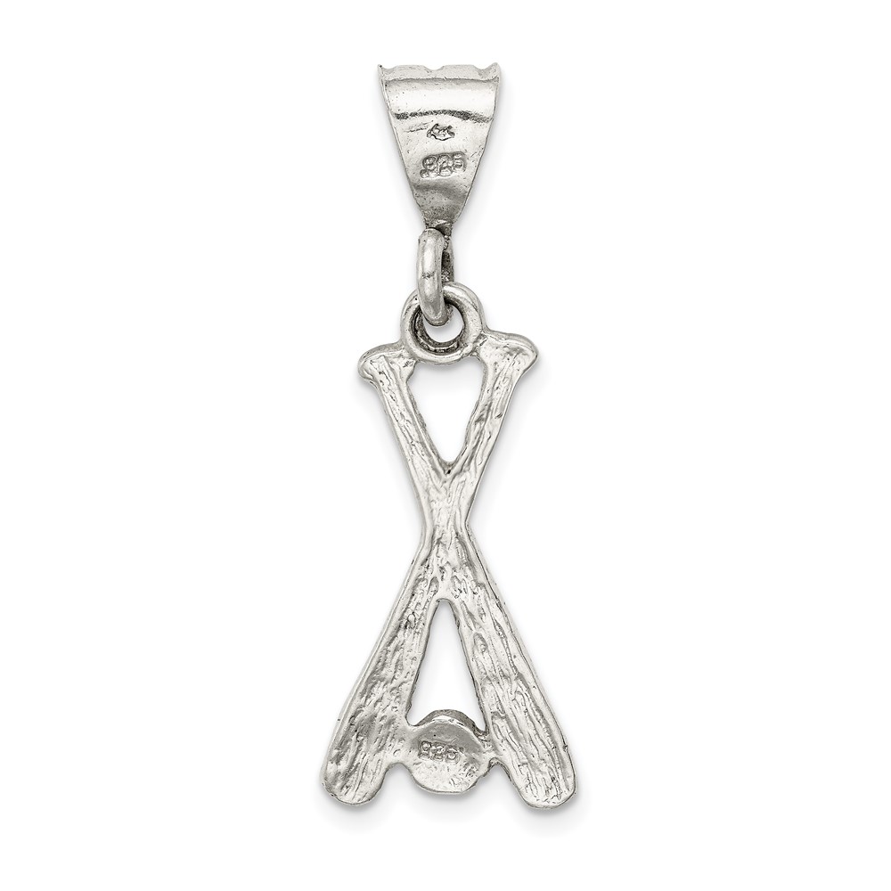 Sterling Silver Two Bats & a Ball Charm (QC1799)