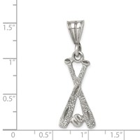 Sterling Silver Two Bats & a Ball Charm view 3