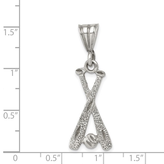 Sterling Silver Two Bats & a Ball Charm