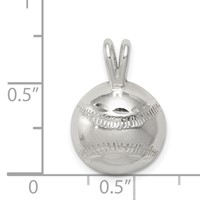 Sterling Silver Baseball Charm view 3