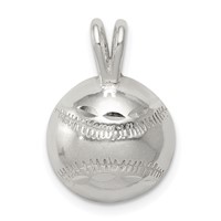 Sterling Silver Baseball Charm view 1