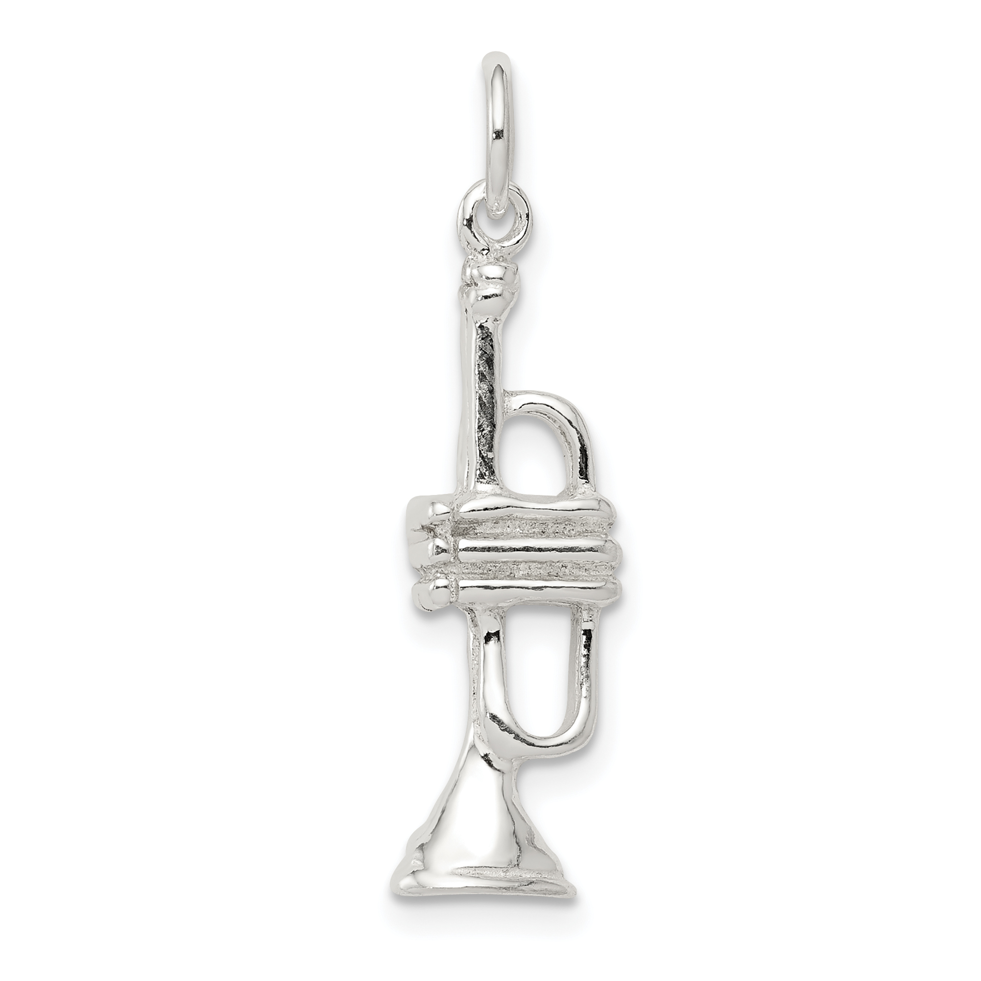 Sterling Silver Trumpet Charm (QC182)