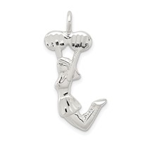 Sterling Silver Cheerleader Charm view 1