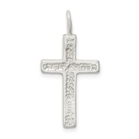 Sterling Silver Diamond-cut Cross Pendant view 4