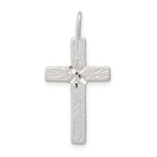 Sterling Silver Diamond-cut Cross Pendant