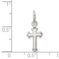 Sterling Silver Fleur De Lis Cross Charm view 3