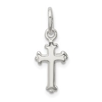 Sterling Silver Fleur De Lis Cross Charm view 1