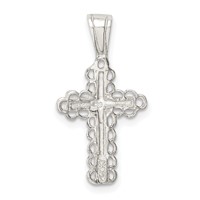 Sterling Silver Budded Cross Pendant view 4
