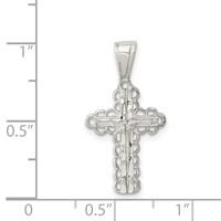 Sterling Silver Budded Cross Pendant view 3