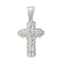 Sterling Silver Budded Cross Pendant view 1