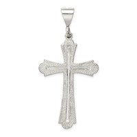 Sterling Silver Diamond-cut Cross Pendant view 4