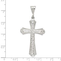 Sterling Silver Diamond-cut Cross Pendant view 3