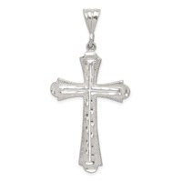 Sterling Silver Diamond-cut Cross Pendant view 1