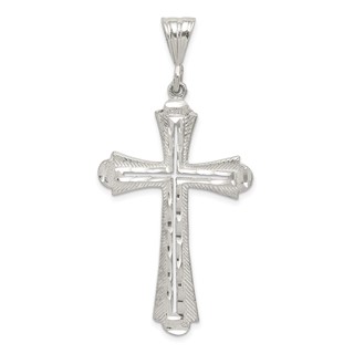 Sterling Silver Diamond-cut Cross Pendant