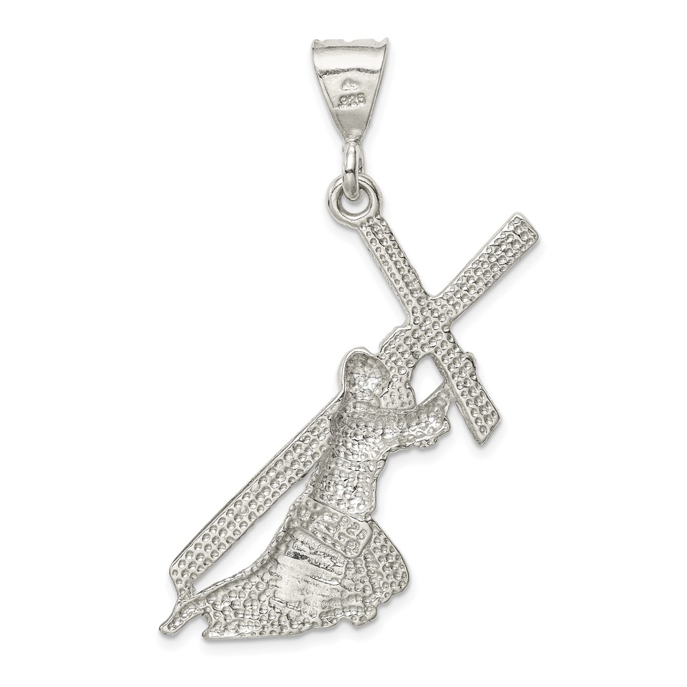 Sterling Silver St. Andrew Cross Pendant (QC1874)