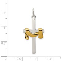 Sterling Silver & Vermeil Draped Cross Pendant view 3