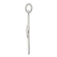 Sterling Silver Satin D C Draped Cross Charm view 2