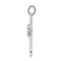 Sterling Silver Platinum-plated Holy Spirit Cross Charm with Dove view 2