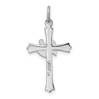 Sterling Silver Platinum-plated Holy Spirit Cross Charm with Dove view 4