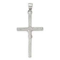 Sterling Silver Polished Crucifix Pendant view 4