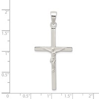Sterling Silver Polished Crucifix Pendant view 3