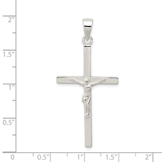 Sterling Silver Polished Crucifix Pendant