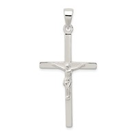 Sterling Silver Polished Crucifix Pendant view 1