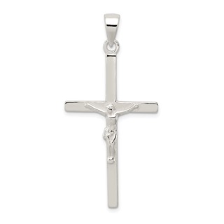 Sterling Silver Polished Crucifix Pendant