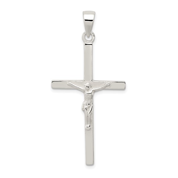 Sterling Silver Polished Crucifix Pendant