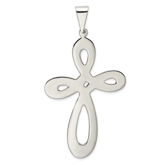 Sterling Silver Rhodium-plated Cross Pendant