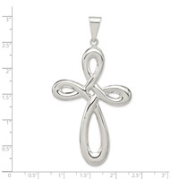 Sterling Silver Rhodium-plated Cross Pendant view 4