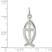 Sterling Silver Ichthus Fish Cross Charm view 4