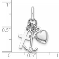 Sterling Silver Faith, Hope & Charity Charm view 3